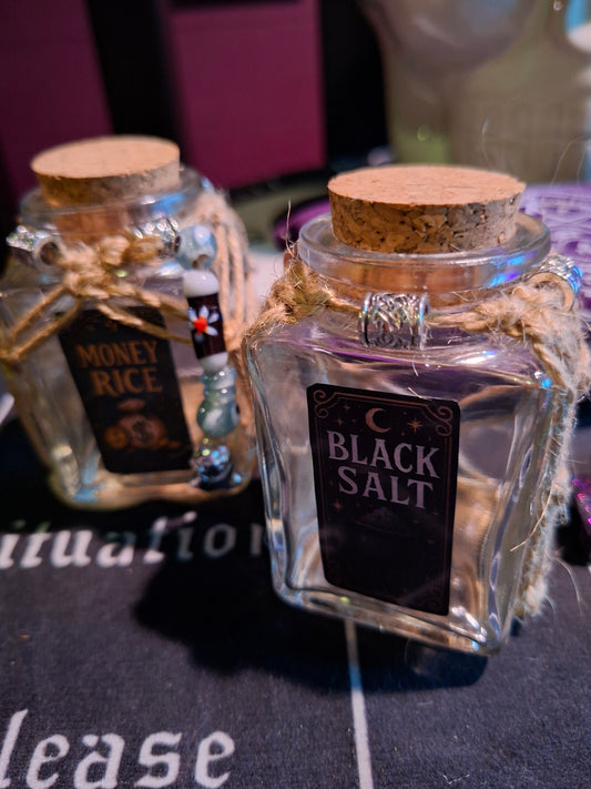 Money Rice & Black Salt jars